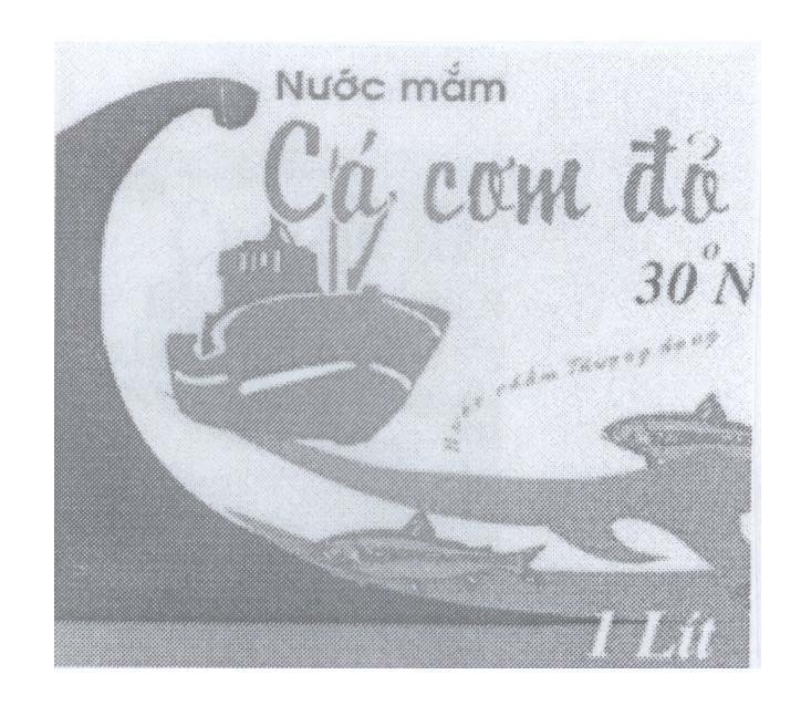 Mẫu nhãn hiệu Nước mắm Cá cơm đỏ nước chấm thượng hạng 1lít