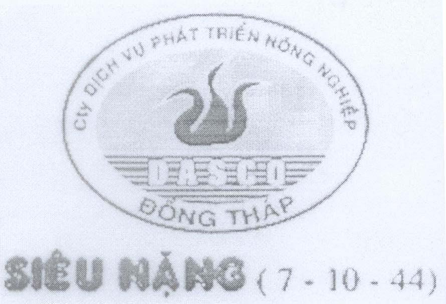 Mẫu nhãn hiệu DASCO Đồng Tháp cty dịch vụ phát triển nông nghiệp Siêu Nặng (7 - 10 - 44)