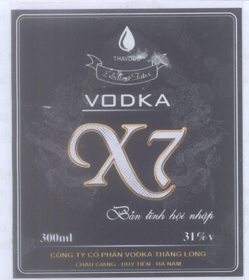 Mẫu nhãn hiệu THAVOCO VODKA X7 Bản lĩnh hội nhập Excellent tates Công ty cổ phần vodka Thăng Long Châu Giang - Duy Tiên - Hà Nam