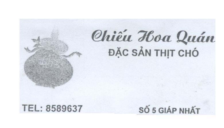 Mẫu nhãn hiệu Chiếu Hoa Quán Đặc Sản Thịt Chó Số 5 Giáp Nhất
