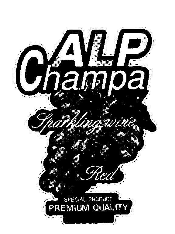 Mẫu nhãn hiệu ALP Champa Sparkling wine Red Special product premium quality