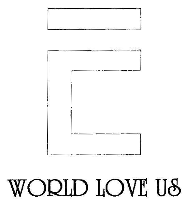 Mẫu nhãn hiệu E WORLD LOVE US
