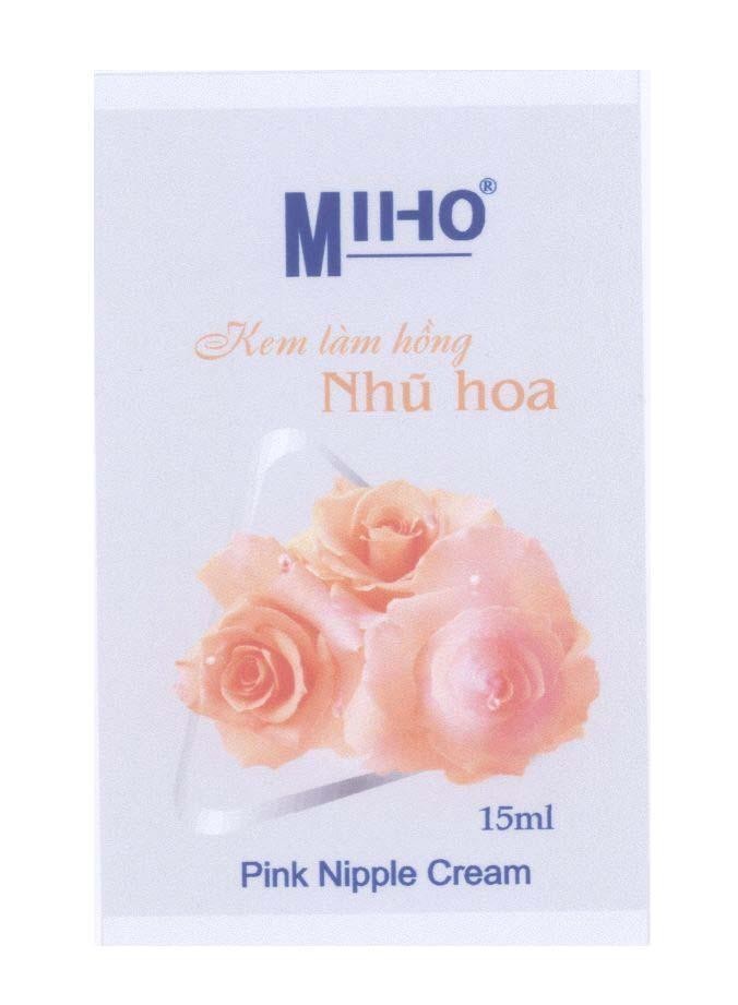 Mẫu nhãn hiệu MIHO Kem làm hồng nhũ hoa Pink nipple cream