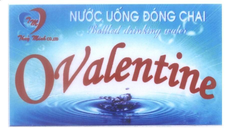 Mẫu nhãn hiệu tm Thuỳ Minh CO.,LTD OValentine Bottled dringking water nước uống đóng chai