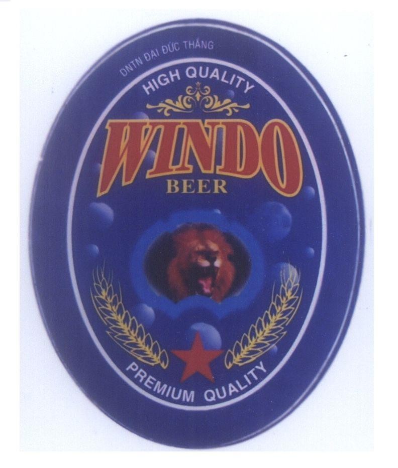 Mẫu nhãn hiệu DNTN Đại Đức Thắng WINDO BEER HIGH QUALITY PREMIUM QUALITY