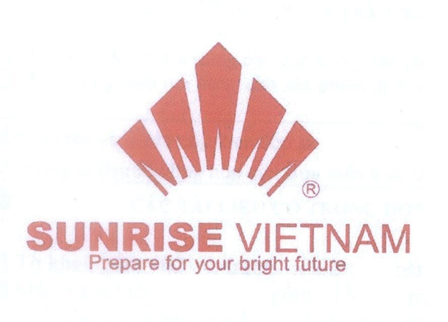 Mẫu nhãn hiệu SUNRISE VIETNAM Prepare for your bright future