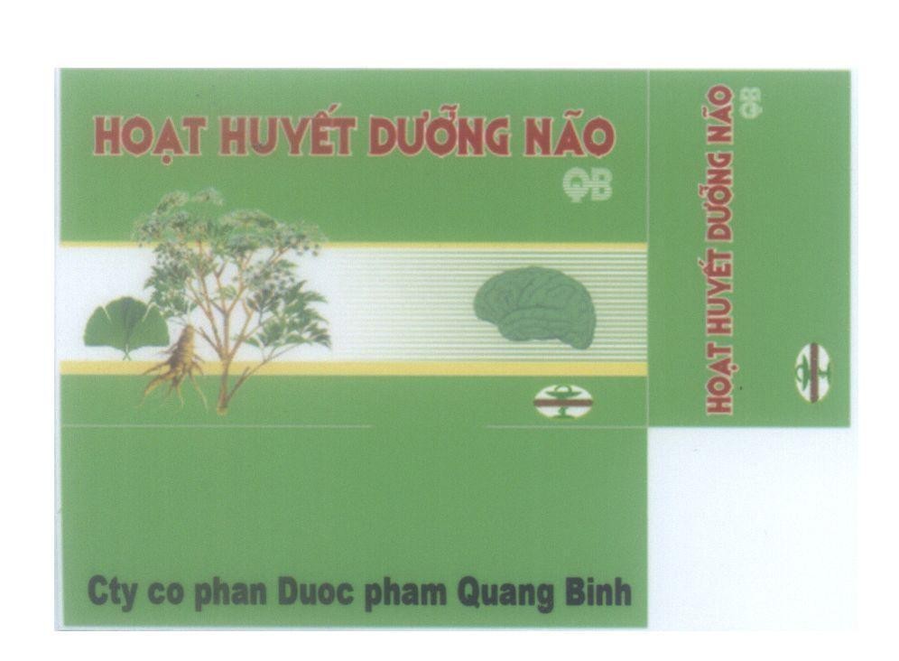Mẫu nhãn hiệu QB Quang Binh Hoạt Huyết Dưỡng Não Cty co phan Duoc pham