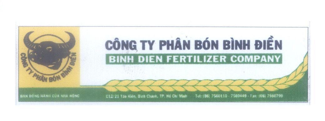 Mẫu nhãn hiệu Công Ty Phân Bón Bình Điền BINH DIEN FERTILIZER COMPANY bạn đồng hành của nhà nông