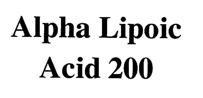 Mẫu nhãn hiệu Alpha Lipoic Acid 200