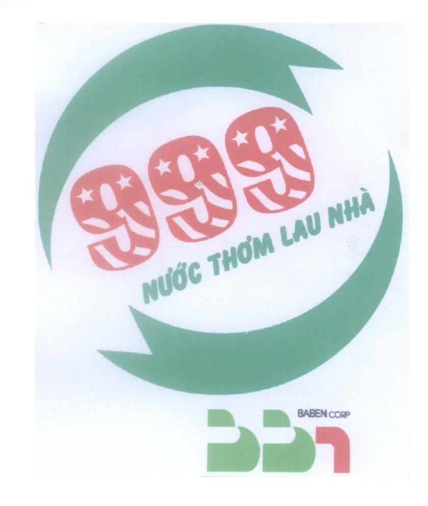 Mẫu nhãn hiệu BBT BABEN CORP 999 Nước Thơm Lau Nhà