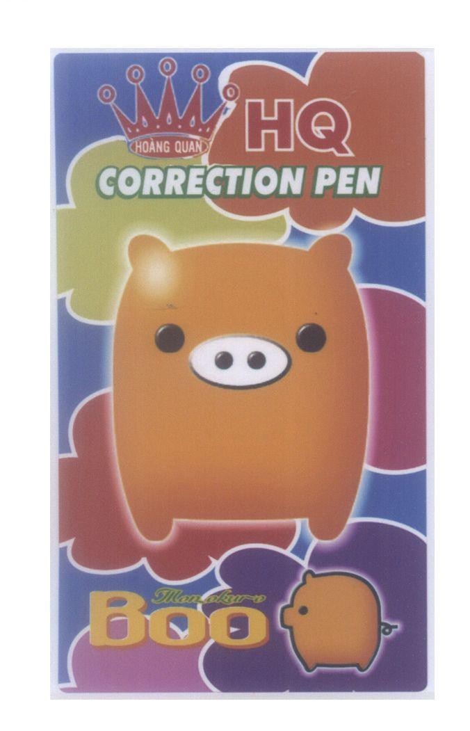 Mẫu nhãn hiệu HQ Hoàng Quan CORRECTION PEN Boo Monokuro