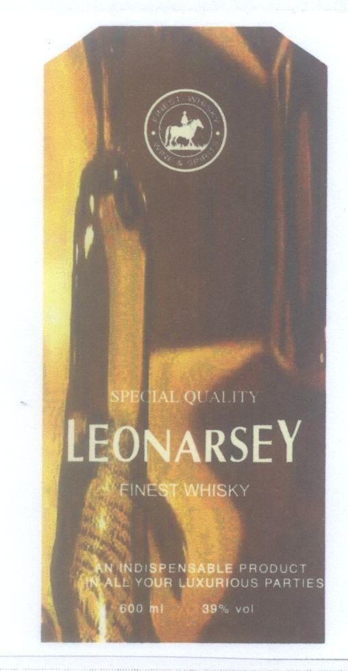 Mẫu nhãn hiệu LEONARSEY Finest whisky An indispensable product in all your luxurious parties