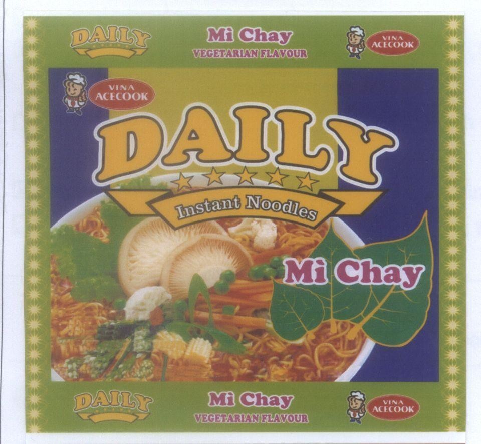 Mẫu nhãn hiệu VINA ACECOOK DAILY mì chay VEGETARIAN FLAVOUR Instant Noodles