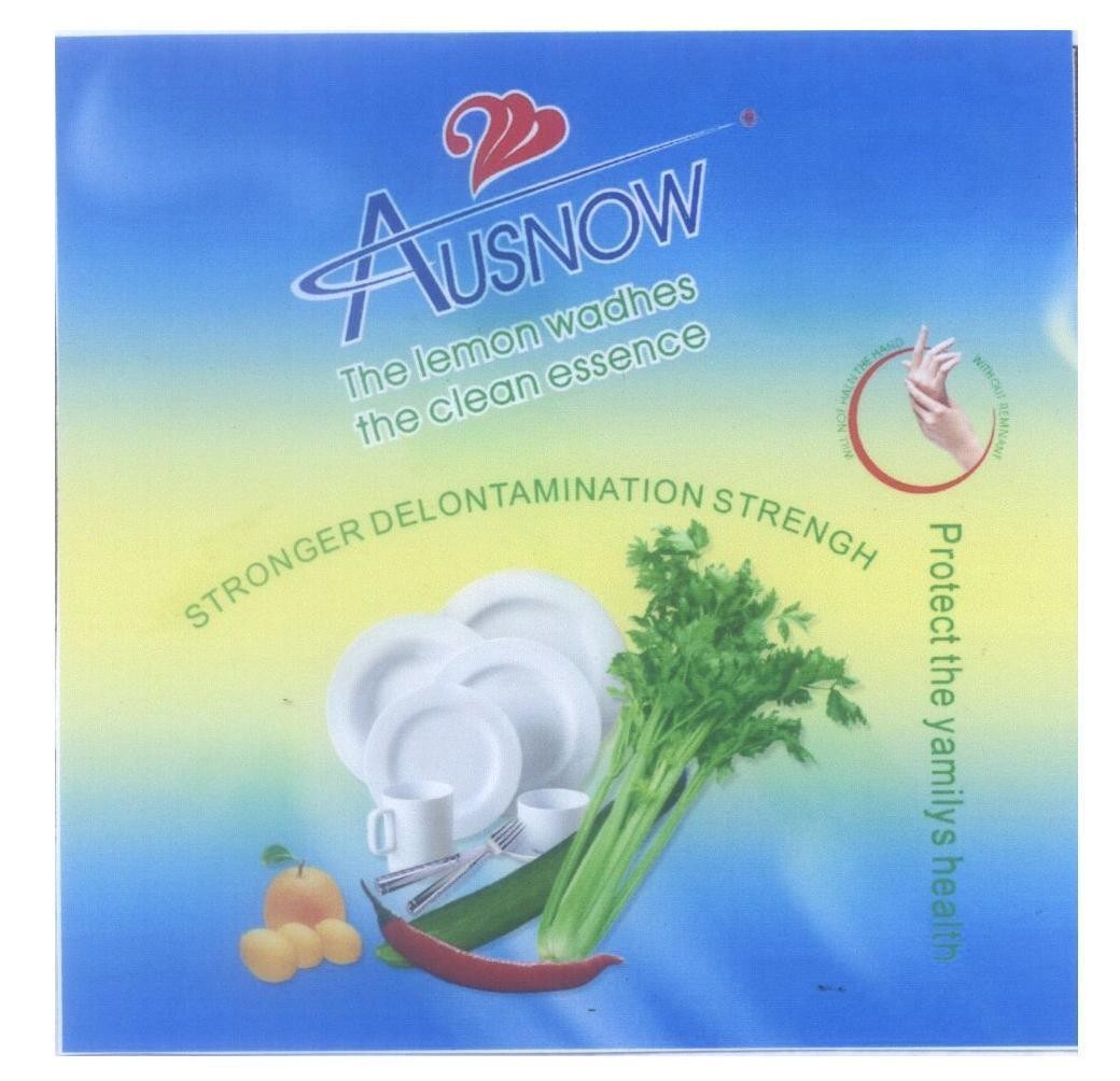 Mẫu nhãn hiệu Ausnow the lemon wadhes the clean essence STRONGER DELONTAMINATION STRENGH Protect the yamilys health