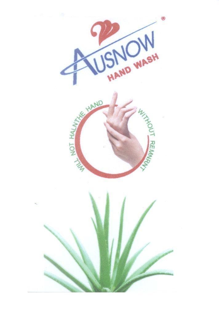 Mẫu nhãn hiệu Ausnow HAND WASH WILL NOT HALNTHE HAND WITHOUT REMNRNT