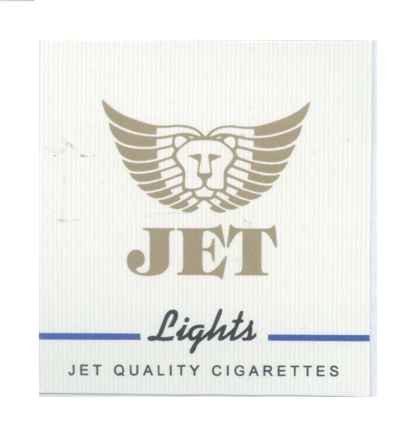 Mẫu nhãn hiệu JET Lights JET QUALITY CIGARETTES