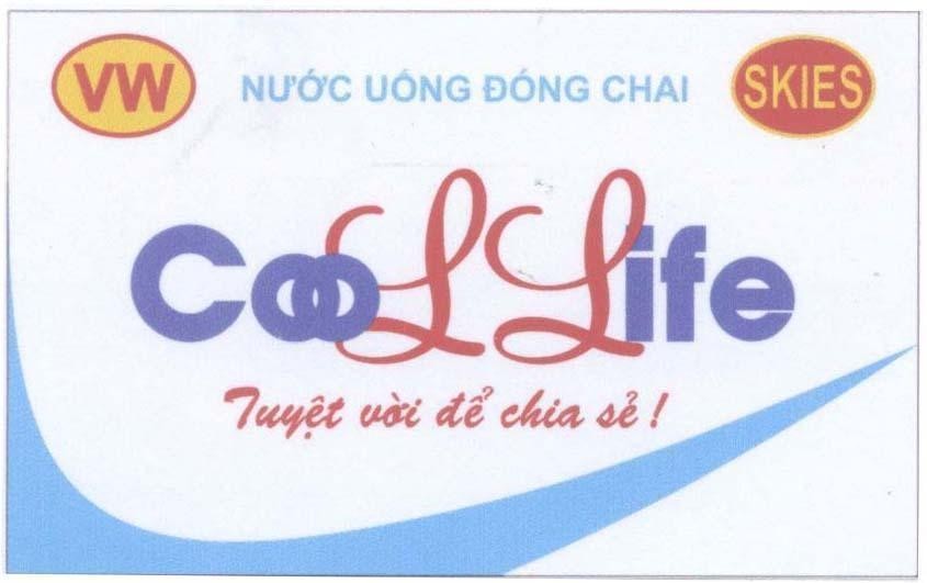 Mẫu nhãn hiệu VW SKIES COOLLIFE Nước Uống Đóng Chai Tuyệt vời để chia sẻ coo LL ife!