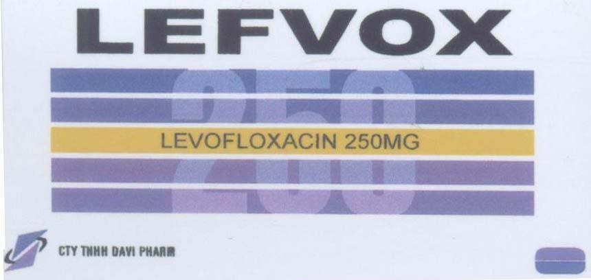 Mẫu nhãn hiệu CTY TNHH DAVI PHARM LEFVOX LEVOFLOXACIN 250MG