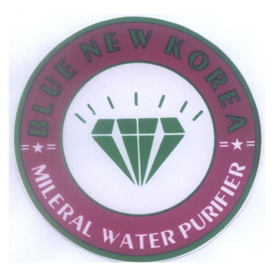 Mẫu nhãn hiệu BLUE NEW KOREA MILERAL WATER PURIFIER