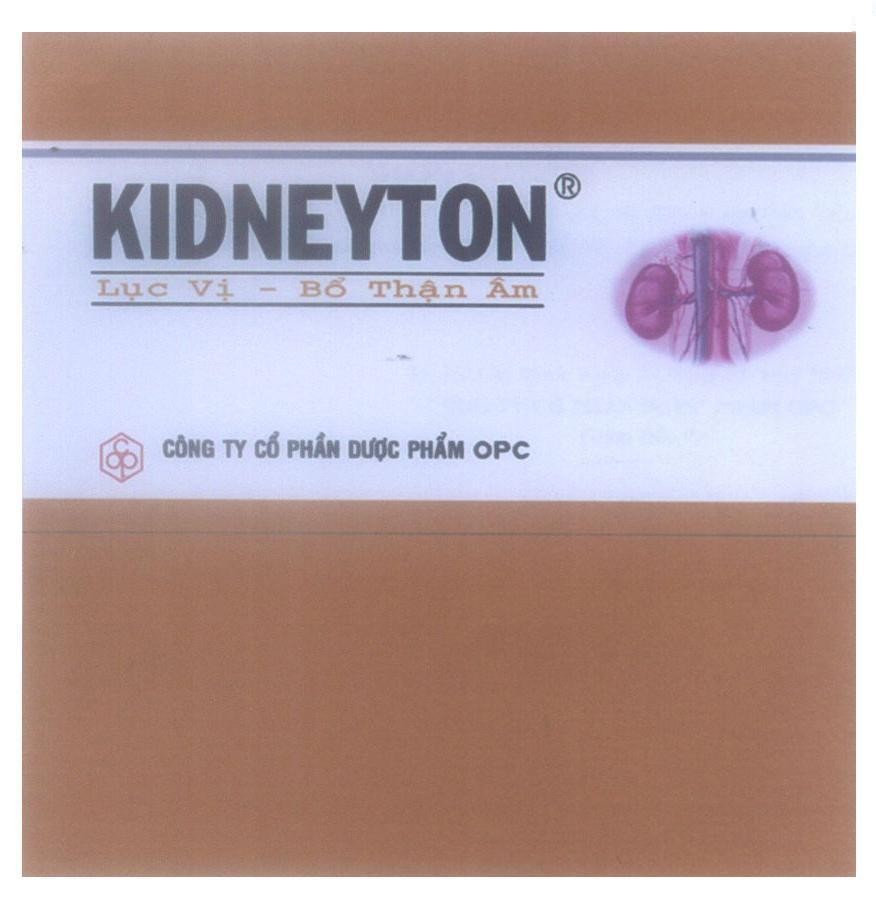 Mẫu nhãn hiệu KIDNEYTON Lục Vị - Bổ Thận Âm Công Ty Cổ Phần Dược Phẩm OPC