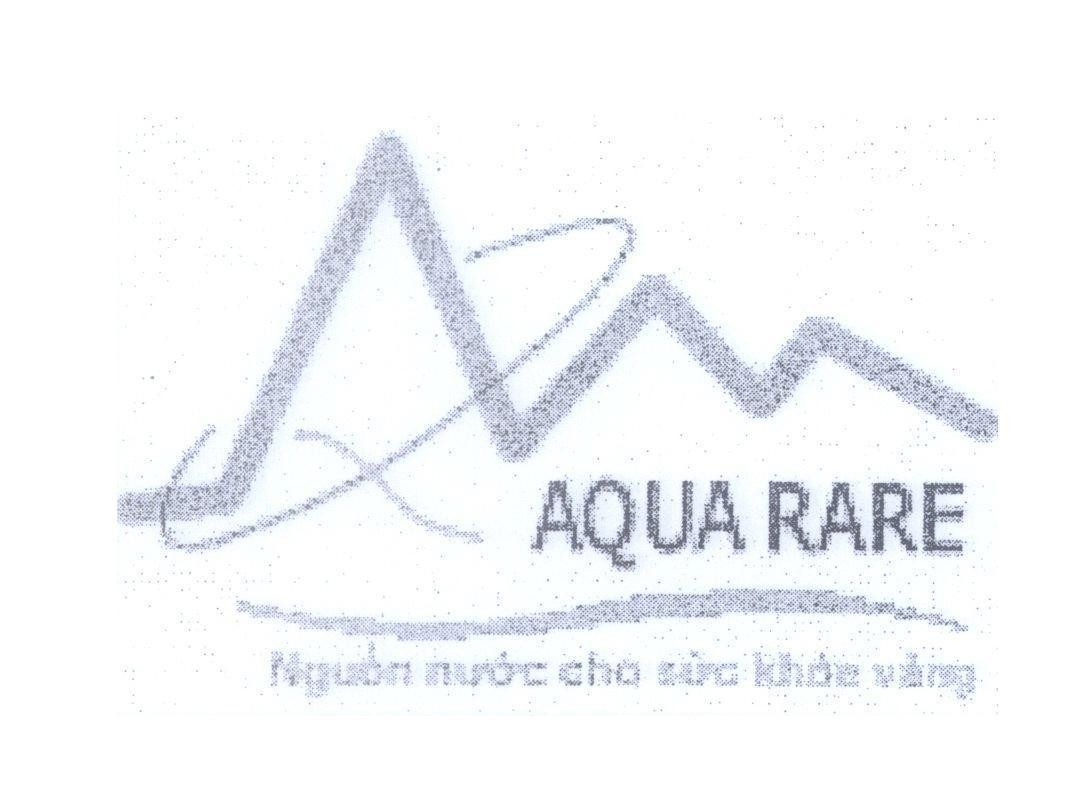 Mẫu nhãn hiệu AQUA RARE Nguồn nước cho sức khỏe vàng
