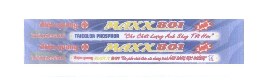Mẫu nhãn hiệu điện quang MAXX 801 Sản Phẩm Chính Thức Của Chương Trình ánh Sáng Học Đường TRICOLOR PHOSPHO Cho chất lượng ánh sáng tốt..