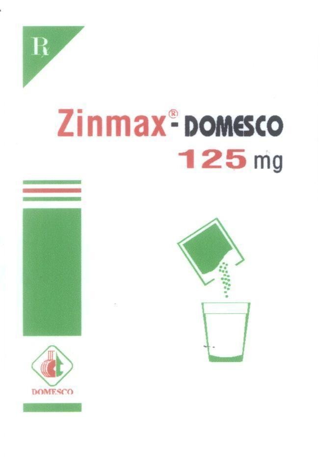 Mẫu nhãn hiệu Rx Zinmax - DOMESCO 125 mg DT DOMESCO