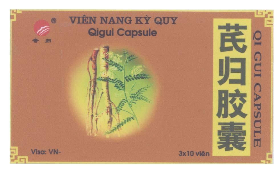 Mẫu nhãn hiệu Viên nang Kỳ Quy Qigui Capsule [Qigui: Kỳ Quy]