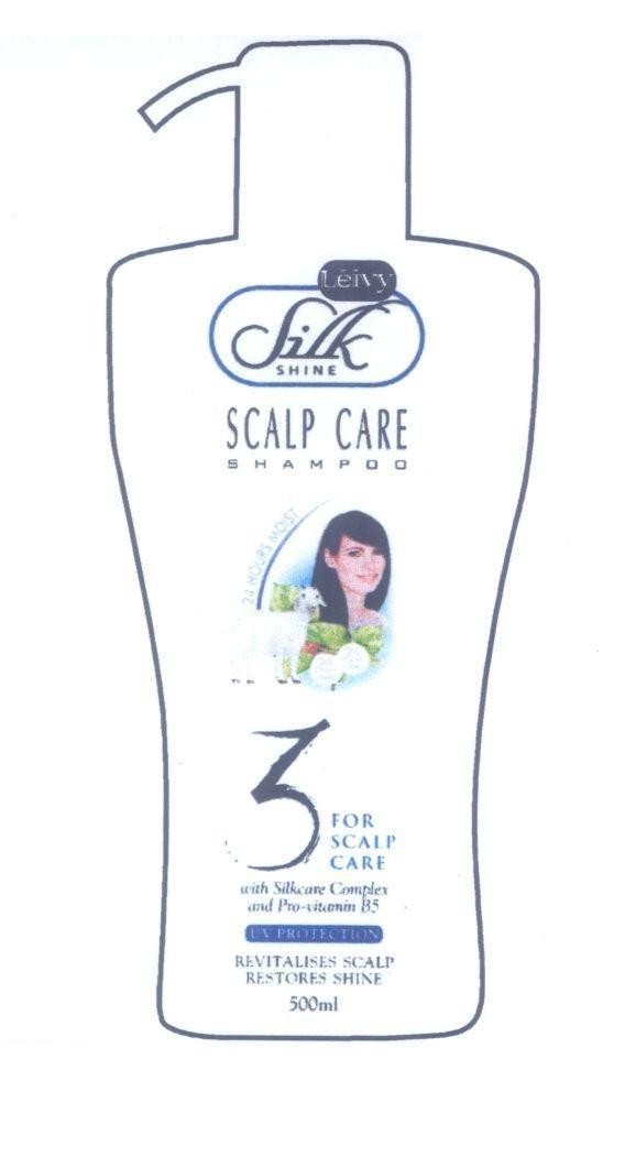 Mẫu nhãn hiệu Leivy Silk SHINE SCALP CARE SHAMPOO 24 HOURS MOIST 3 FOR SCALP CARE with silkcare complex and pro-vitamin B5...