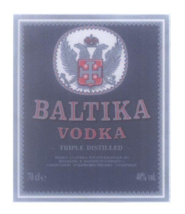 Mẫu nhãn hiệu BALTIKA VODKA TRIPLE DISTILLED
