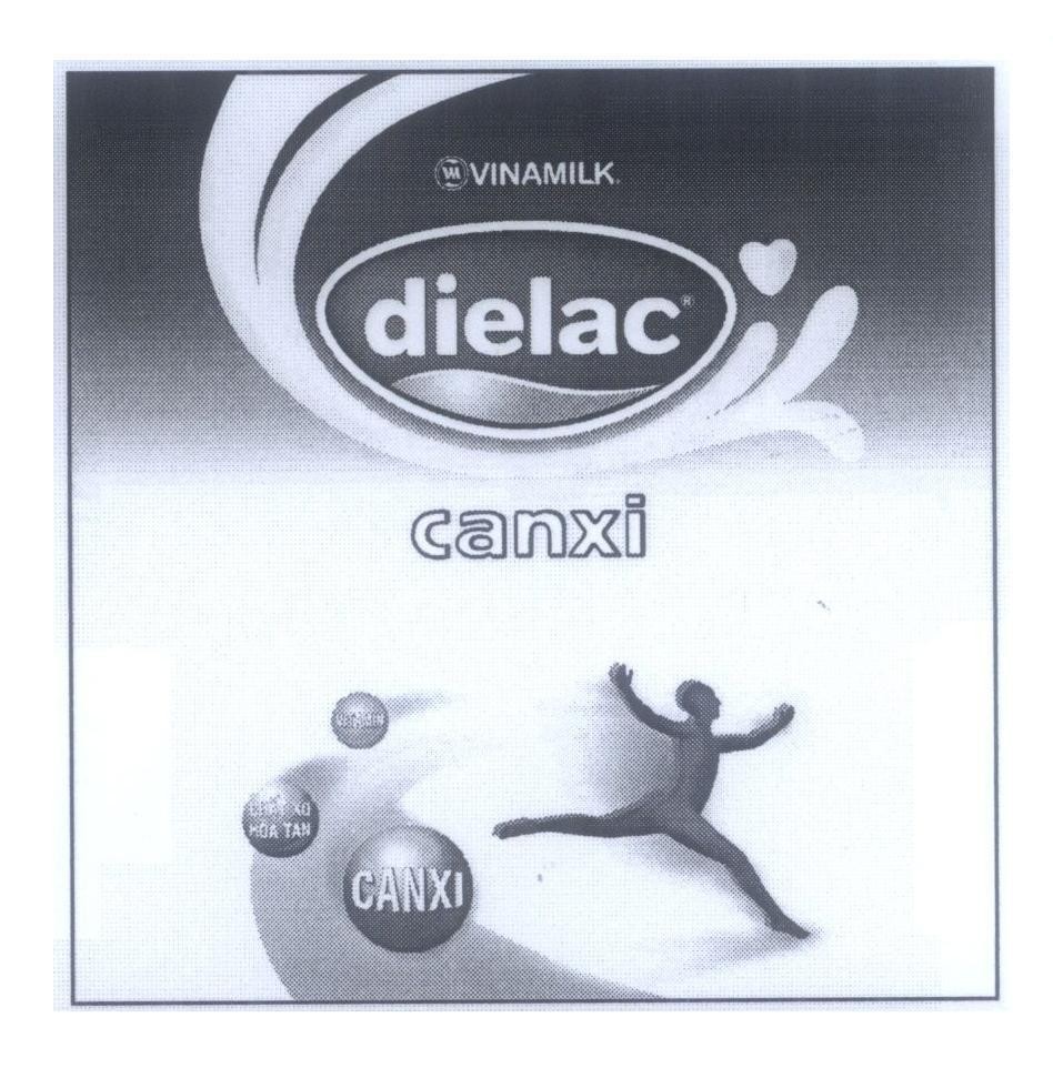 Mẫu nhãn hiệu VINAMILK dielac canxi VITAMIN Chất Xơ Hoà Tan CANXI