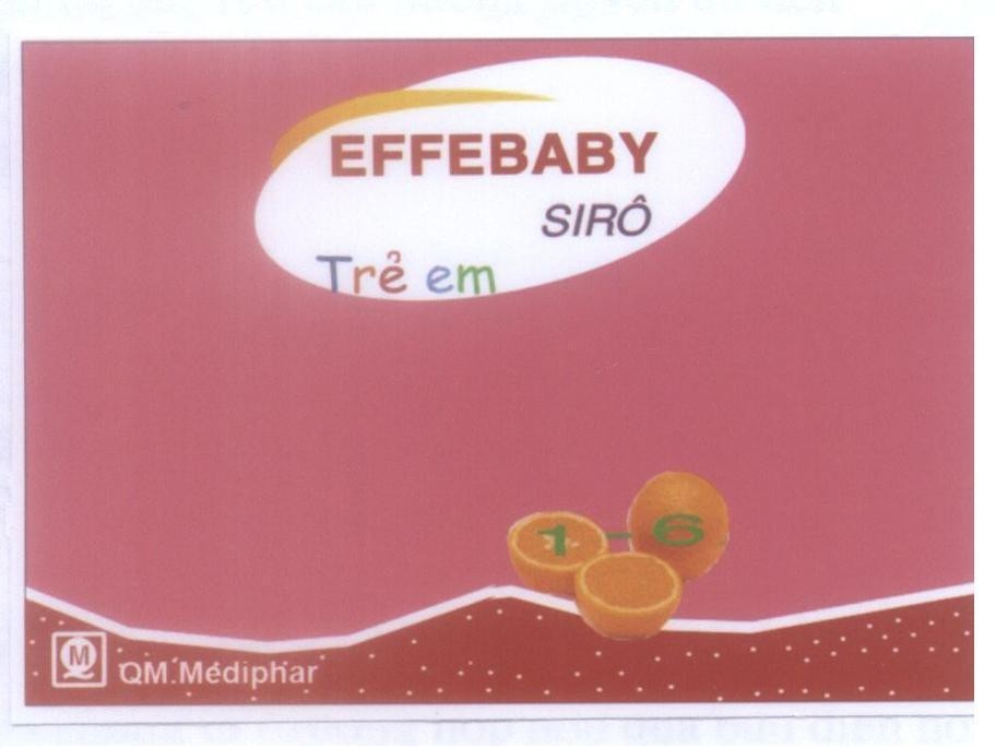 Mẫu nhãn hiệu Q M QM Mediphar EFFEBABY SIRÔ Trẻ em 1-6