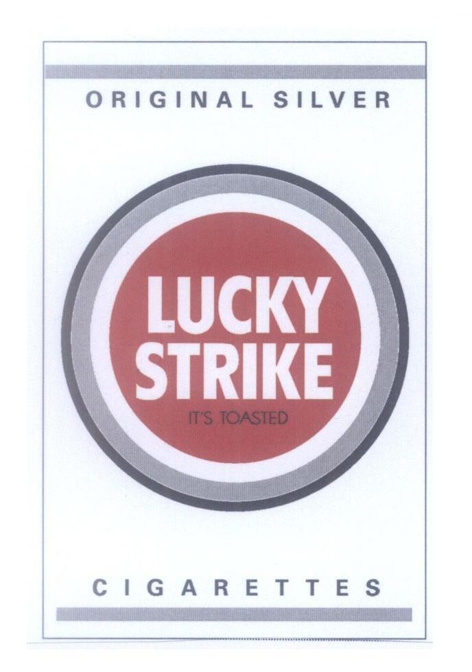 Mẫu nhãn hiệu ORIGINAL SILVER LUCKY STRIKE IT'S TOASTED CIGARETTES