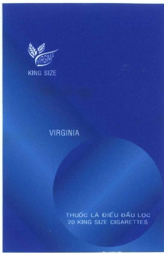 Mẫu nhãn hiệu VIRGINIA KING SIZE Thuốc Lá Điếu Đầu Lọc 20 KING SIZE CIGARETTES