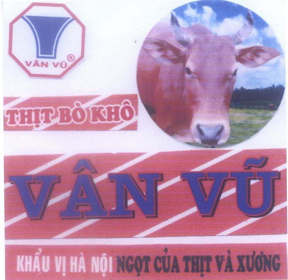 Mẫu nhãn hiệu Thịt Bò Khô Vân Vũ Khẩu Vị Hà Nội Ngọt Của Thịt Và Xương
