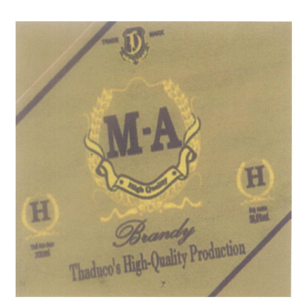 Mẫu nhãn hiệu T Đ M-A H Brandy Thaduco's High- Quality Production
