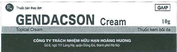 Mẫu nhãn hiệu GENDACSON Rx Công Ty Trách Nhiệm Hữu Hạn Hoàng Hương Cream Topical Cream GMP