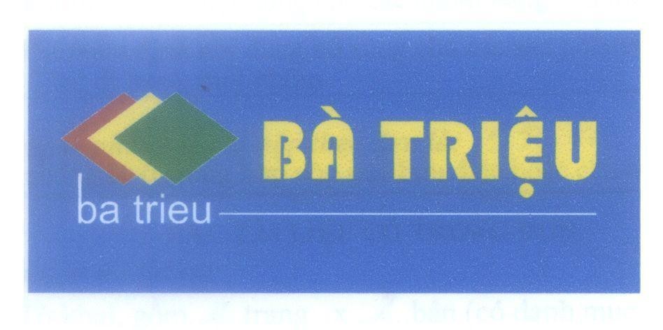 Mẫu nhãn hiệu Bà Triệu ba trieu