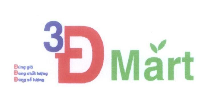 Mẫu nhãn hiệu 3Đ Mart Đúng giá Đúng chất lượng Đúng số lượng