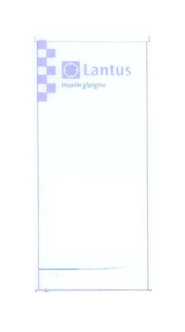Mẫu nhãn hiệu Lantus Insulin glargine
