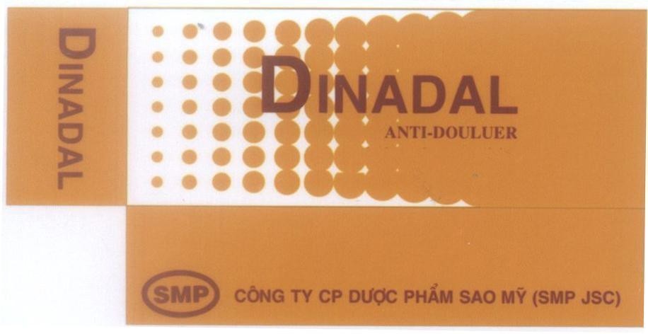 Mẫu nhãn hiệu DINADAL ANTI-DOULUER SMP công ty CP dược phẩm Sao Mỹ (SMP JSC)