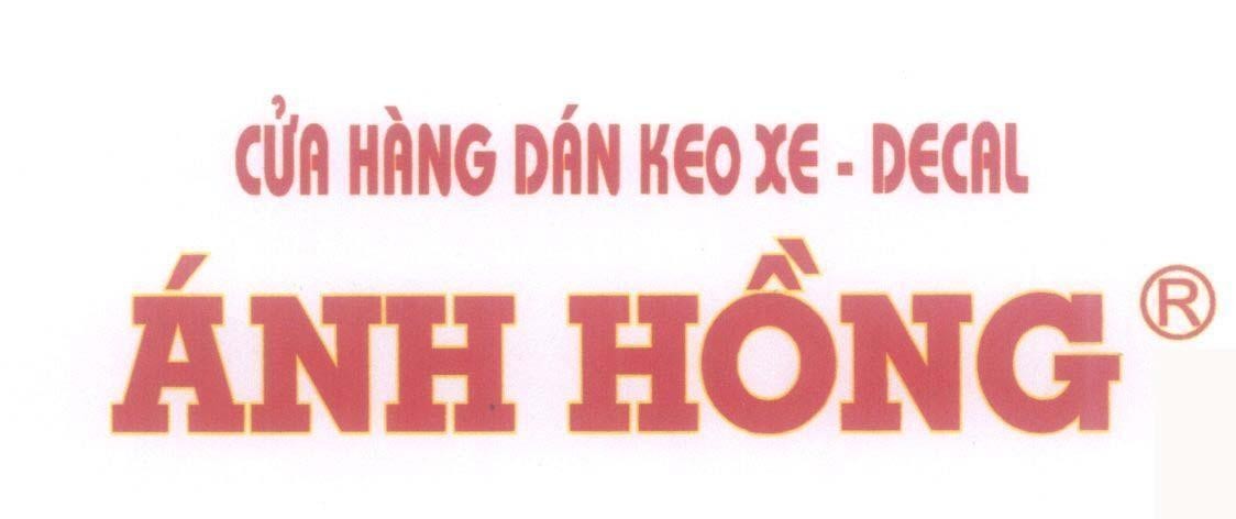 Mẫu nhãn hiệu Anh Hồng Cửa hàng dán keo xe - DECAL
