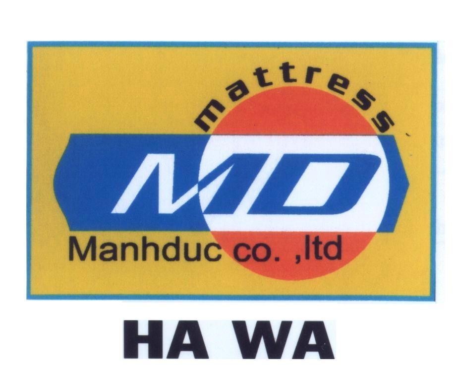 Mẫu nhãn hiệu HA WA MD mattress Manhduc co., ltd