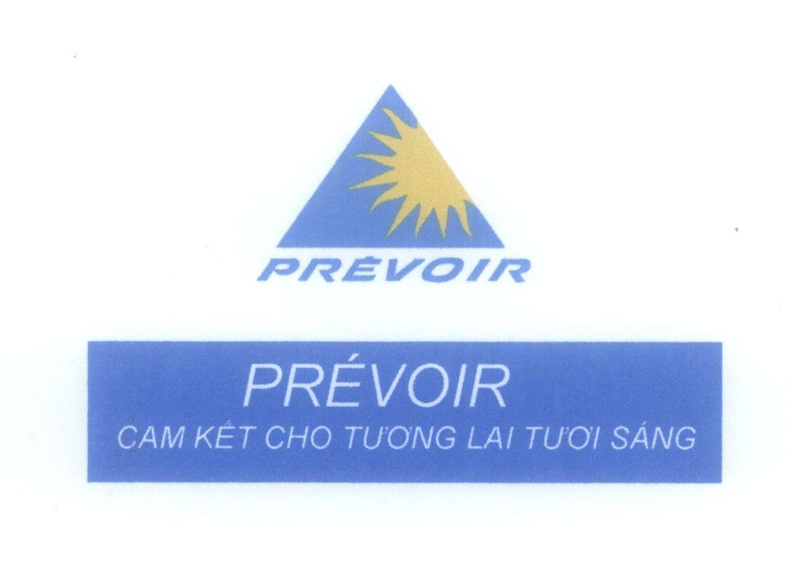 Mẫu nhãn hiệu PREVOIR Cam Kết Cho Tương Lai Tươi Sáng