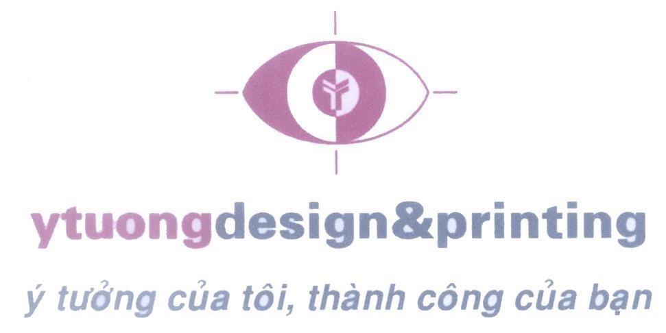 Mẫu nhãn hiệu YT ytuongdesign&printing ý tưởng của tôi, thành công của bạn