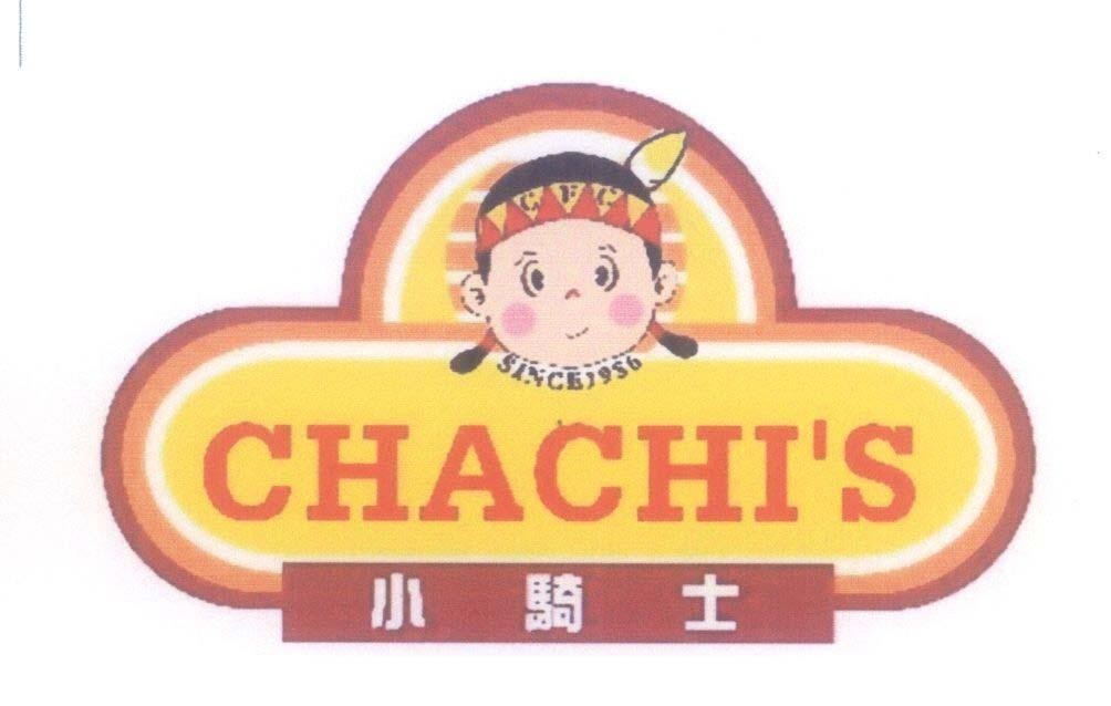 Mẫu nhãn hiệu CHACHI'S C F C SINCE 1986 [xiao: nhỏ; qi: trèo lên, cưỡi; shi: người được đào tạo bài bản, người có kỹ thuật]