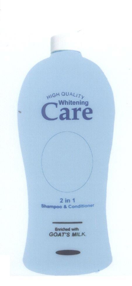 Mẫu nhãn hiệu Care HIGH QUALITY Whitening Shampoo & Conditioner Enriched with GOAT'S MILK