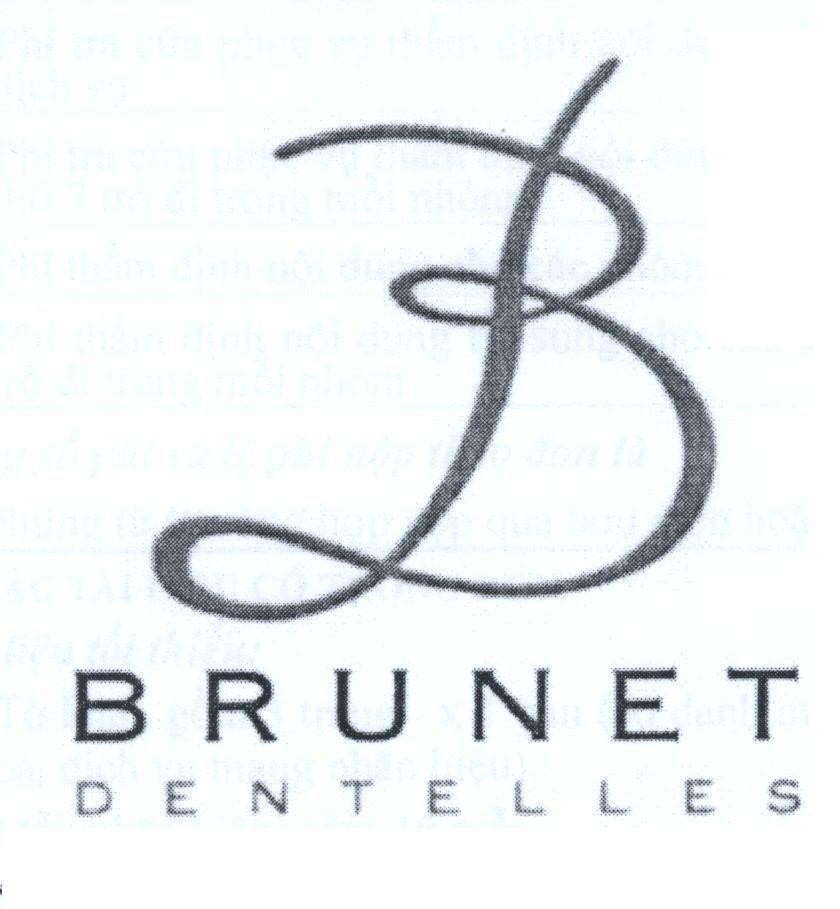Mẫu nhãn hiệu B BRUNET DENTELLES