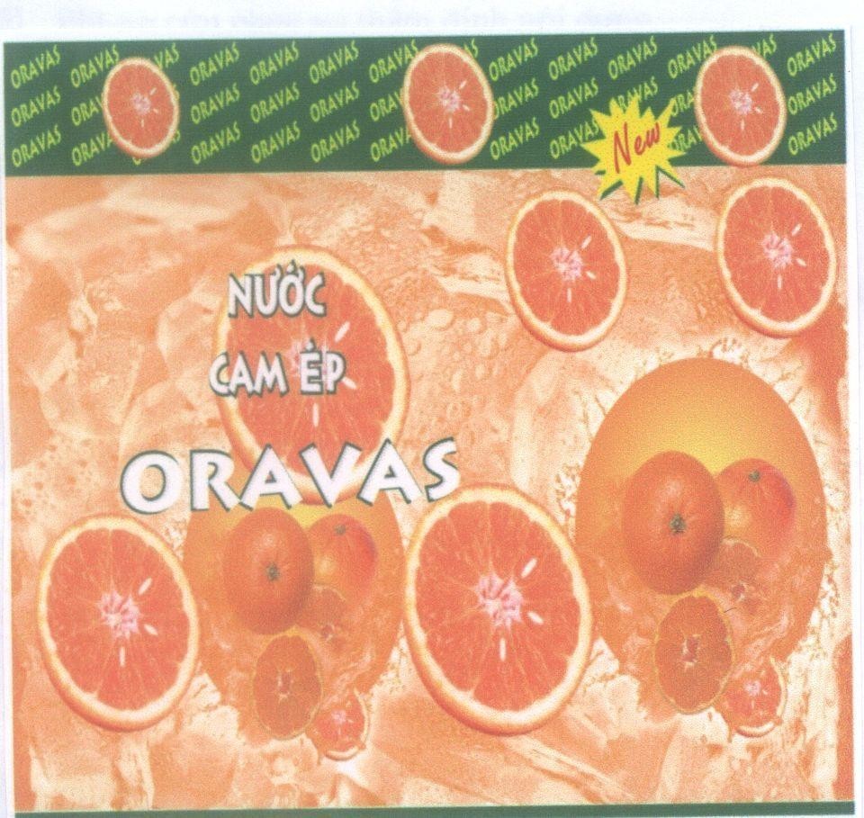 Mẫu nhãn hiệu Nước cam ép ORAVAS