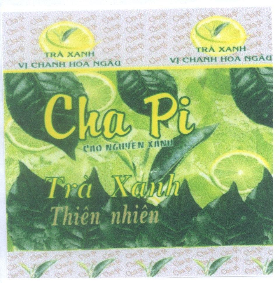 Mẫu nhãn hiệu Trà xanh vị chanh hoa ngâu Cha Pi CAO NGUYÊN XANH trà xanh Thiên nhiên